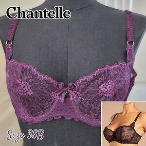 Chantelle Opéra fig/blackberry Stretch Lace Demi Bra 38B